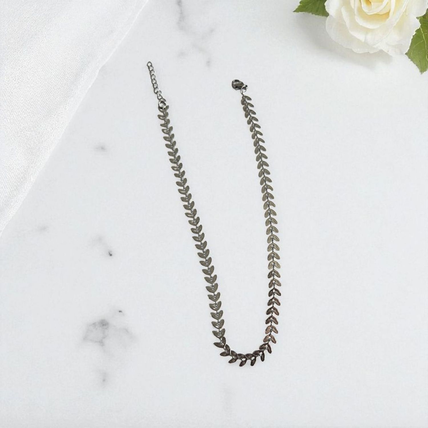 Choker listki ze stali szlachetnej