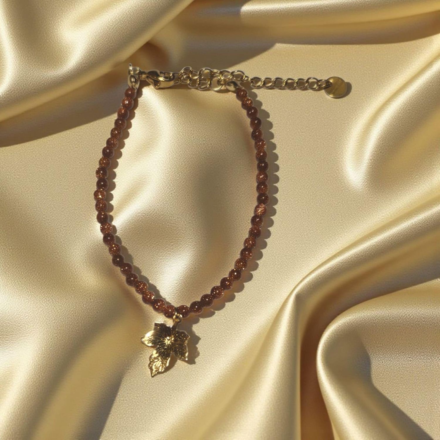 Bransoletka listek z piaskiem pustyni