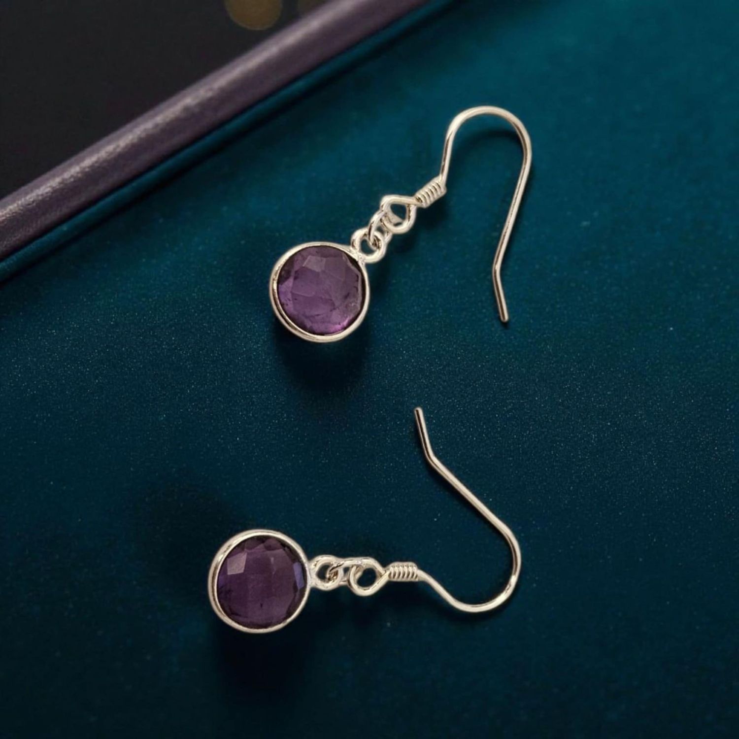 Kolczyki ametystowe ze srebra