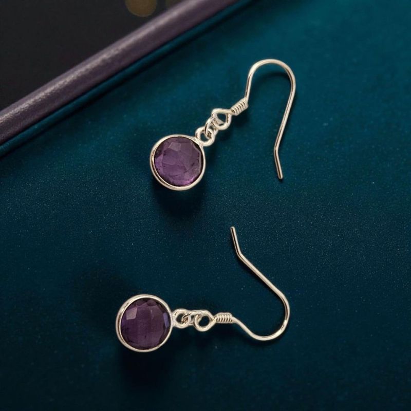 Kolczyki ametystowe ze srebra