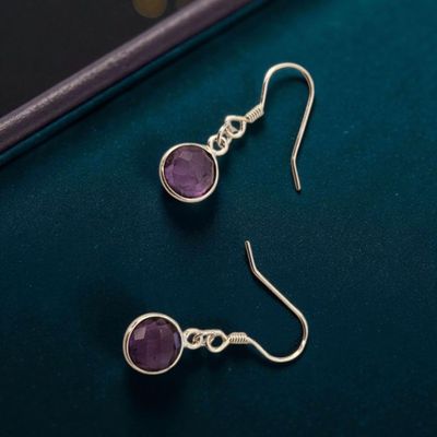 Kolczyki ametystowe ze srebra