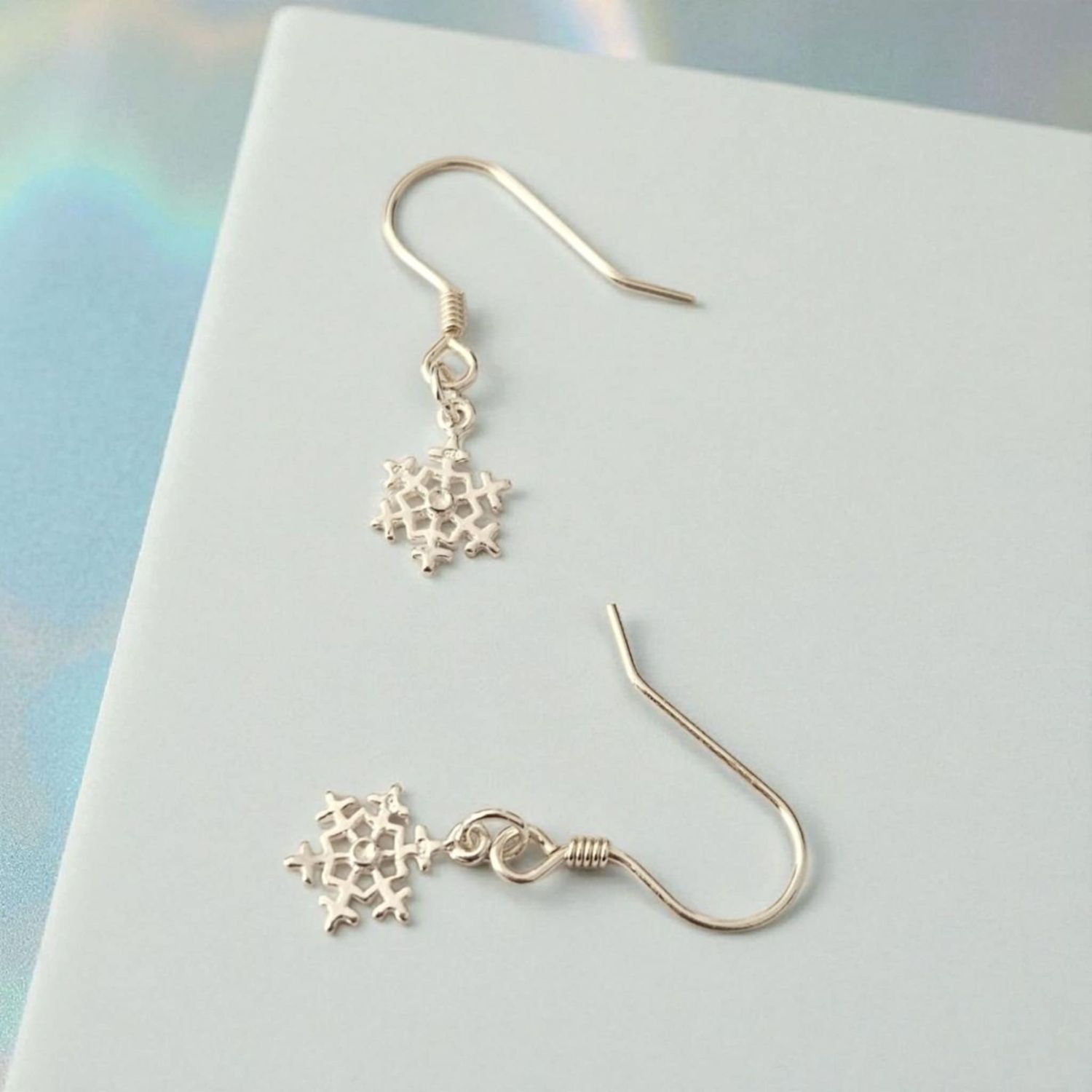 Kolczyki srebrne płatki śniegu