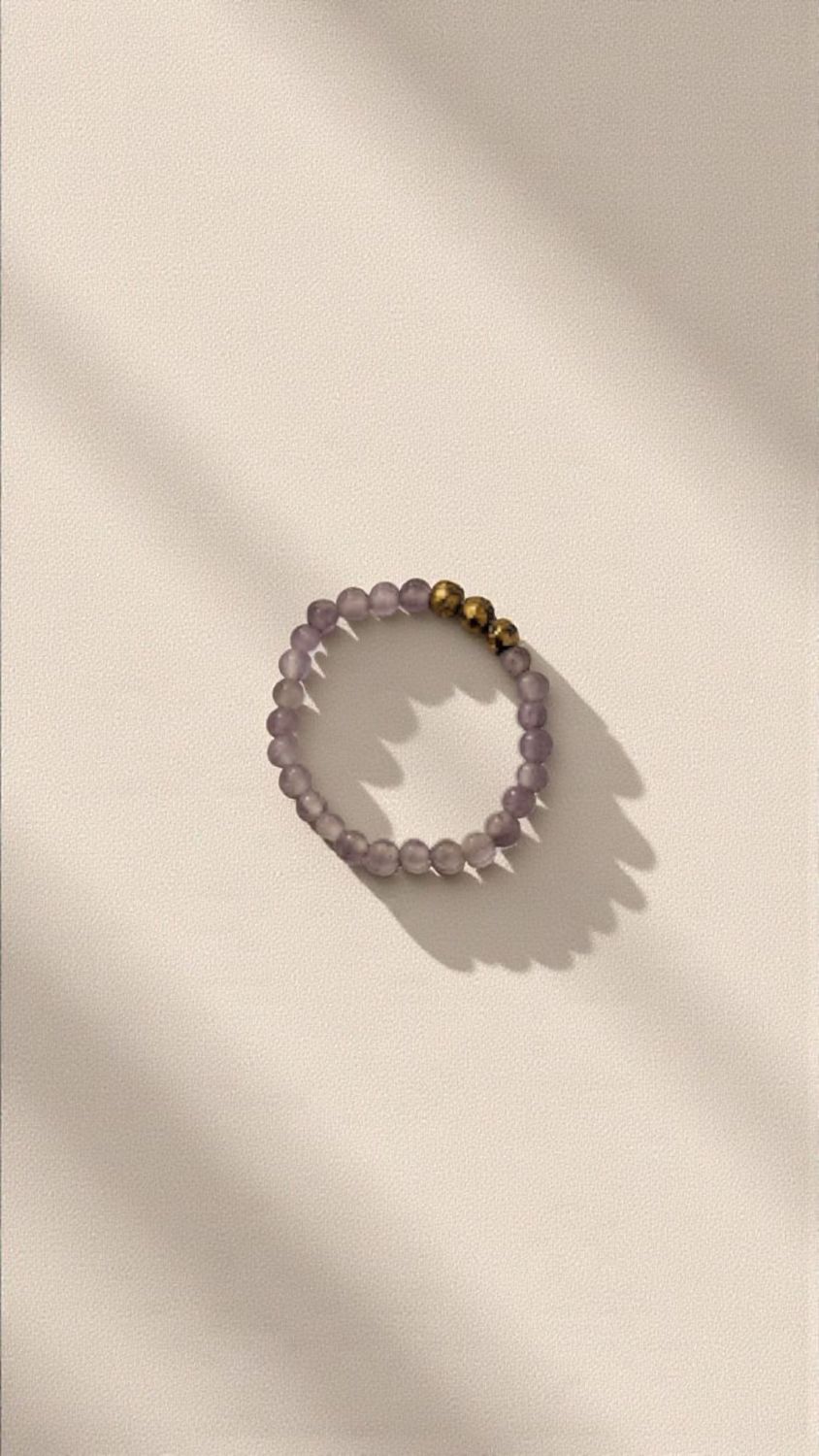 Pierścionek z Ametystem i hematytem