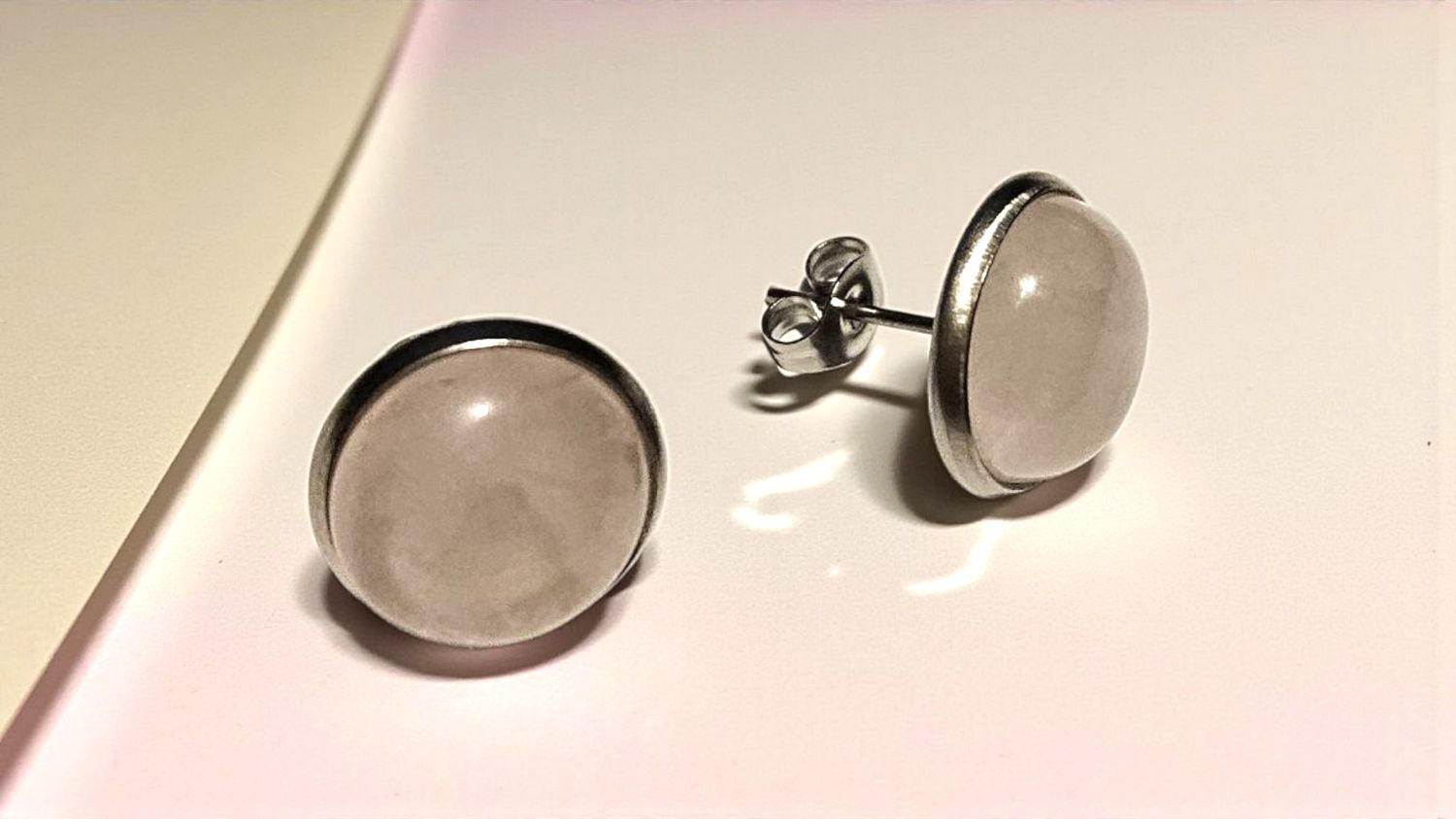 Kolczyki z kwarcem różowym