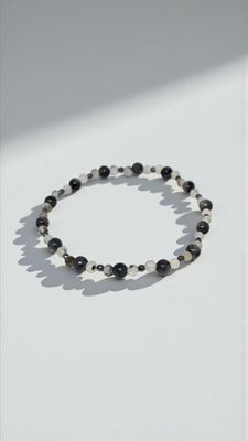 Bransoletka z labradorytem i hematytem