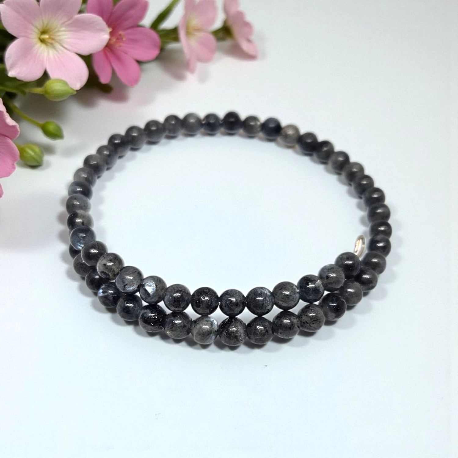 Bransoletka sprężyna z labradorytem