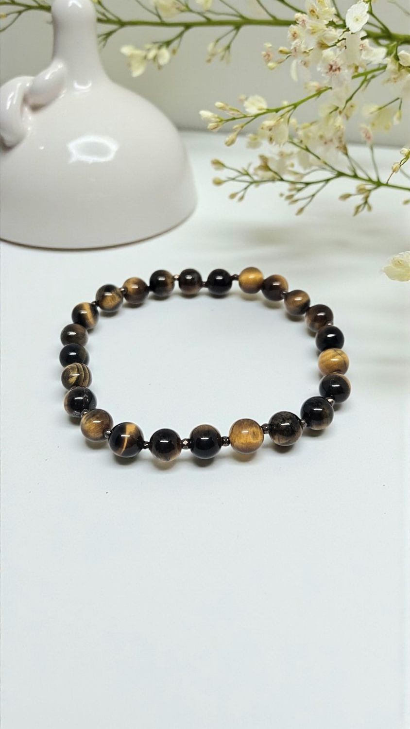 Bransoletka z Tygrysim Okiem i Turmalinem
