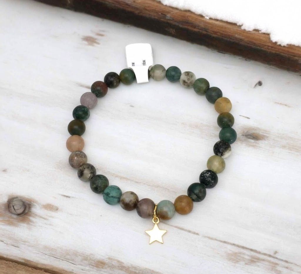 Bransoletka z agatami indyjskimi i gwiazdą