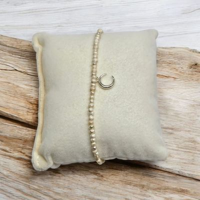 Bransoletka z drobnych pereł ze srebra