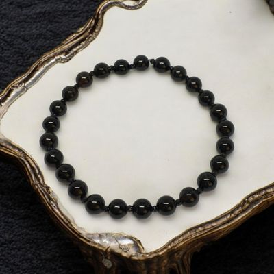 Bransoletka czarna z onyksami i turmalinami