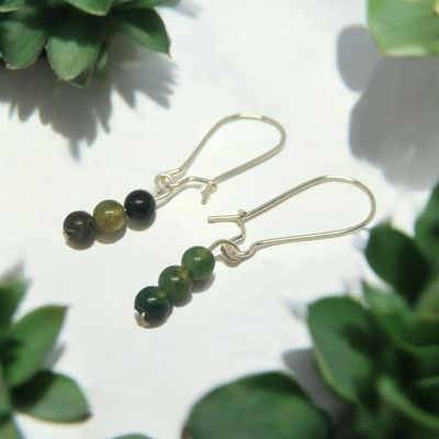 Kolczyki z agatem mszystym