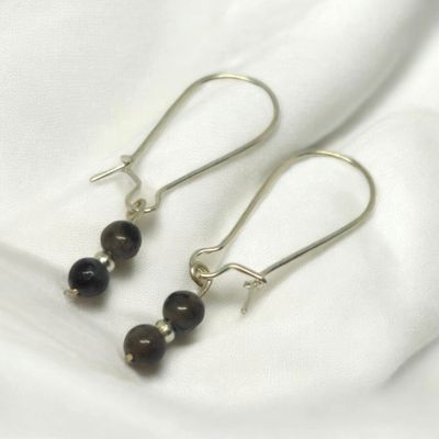 Kolczyki z szarymi agatami