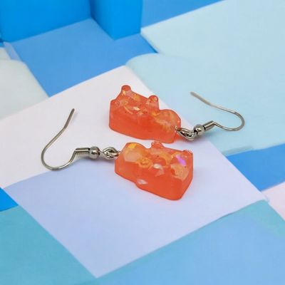 Kolczyki żelki miśki z żywicy