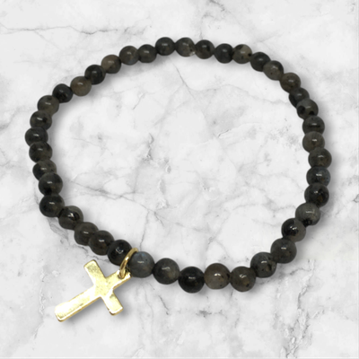 Bransoletka agatowa z krzyżem