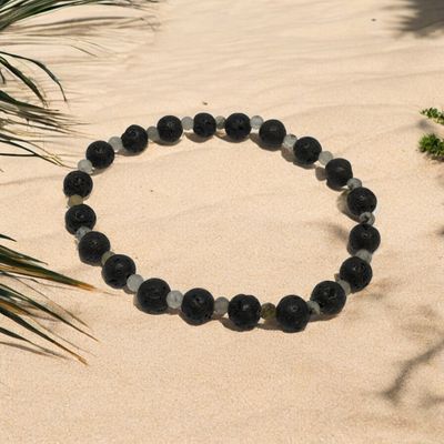 Bransoletka lawa i labradoryt