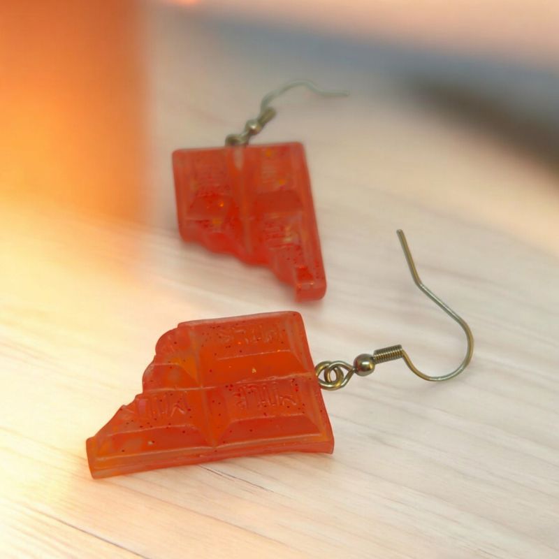 Kolczyki czekolada z żywicy