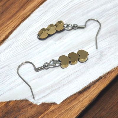 Kolczyki serca z hematytu