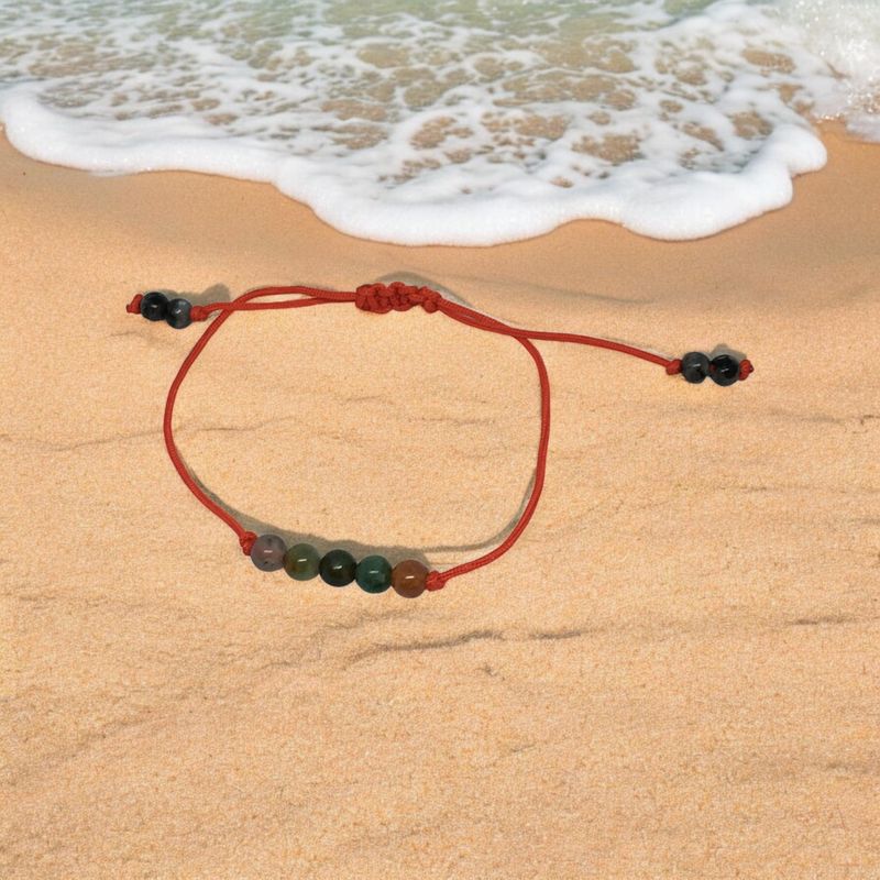 Bransoletka czerwona z agatami