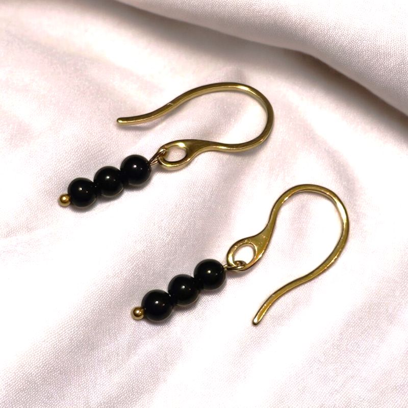 Kolczyki wiszące z onyksem