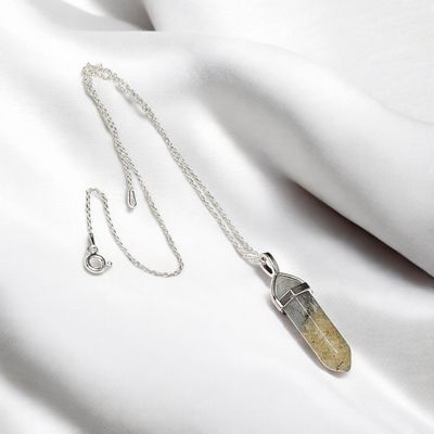 Naszyjnik z labradorytem - sopel