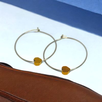 Kolczyki koła z hematytem