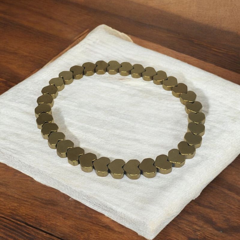 Bransoletka serca z hematytu