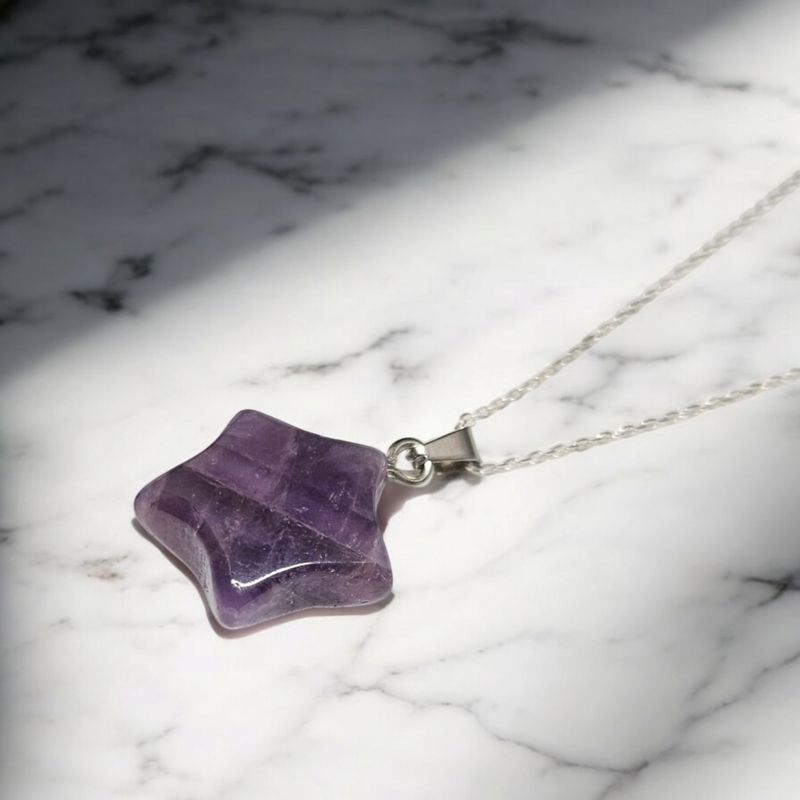 Naszyjnik gwiazda ametyst