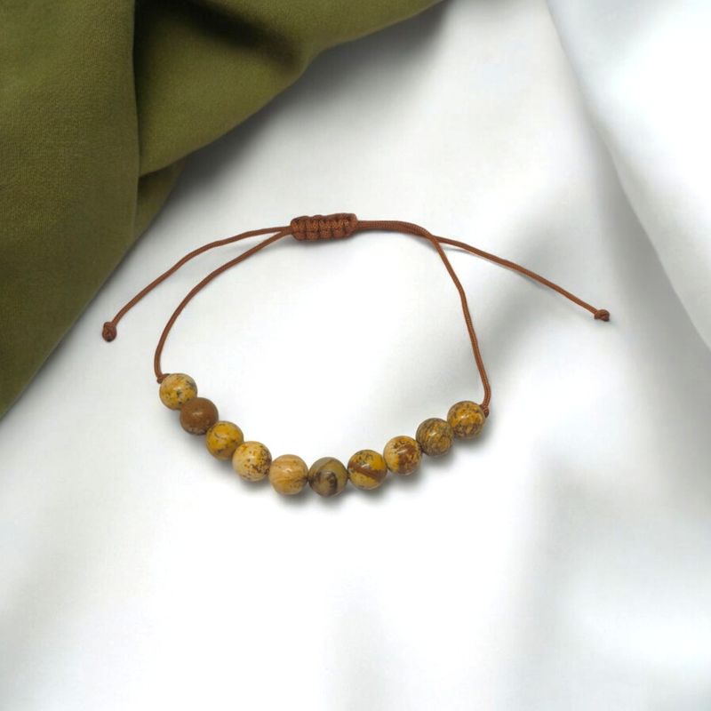 Bransoletka brązowa z jaspisem