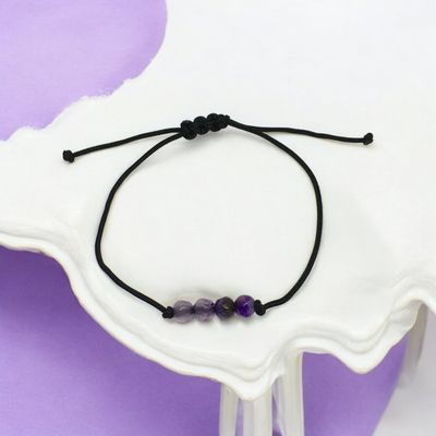 Bransoletka sznurkowa z agatami