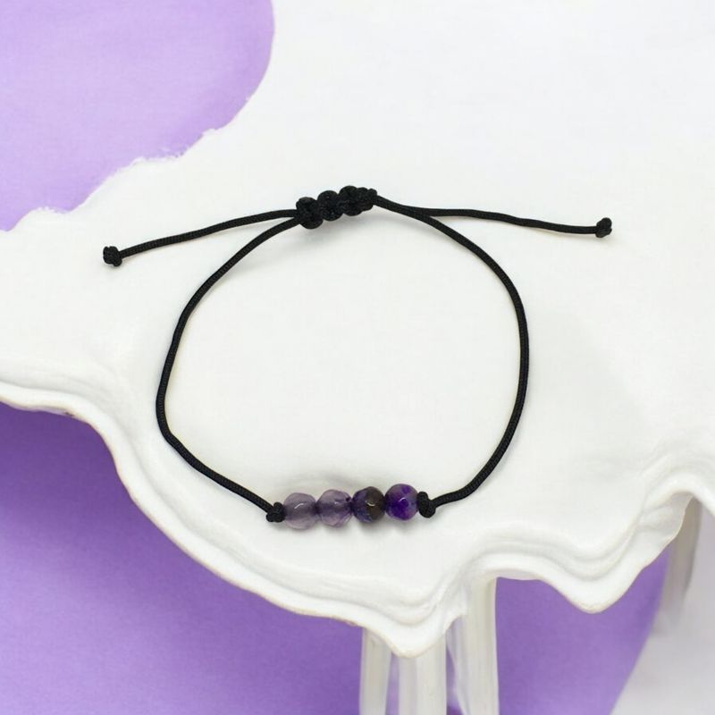 Bransoletka sznurkowa z agatami