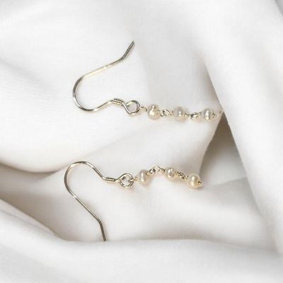 Srebrne kolczyki perła naturalna