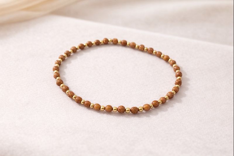 Bransoletka minimalistyczna piasek pustyni i hematyt