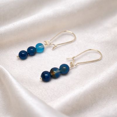 Kolczyki z niebieskim agatem