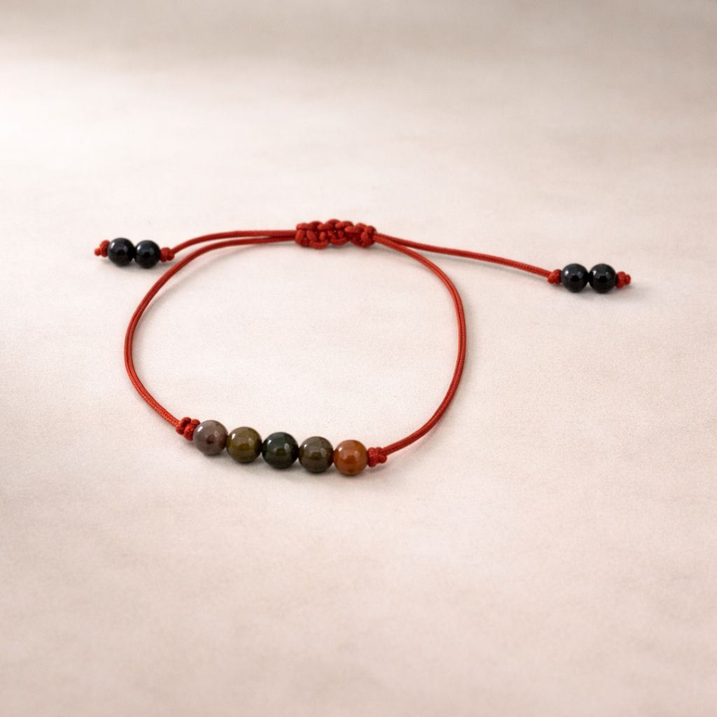 Bransoletka czerwona z agatami