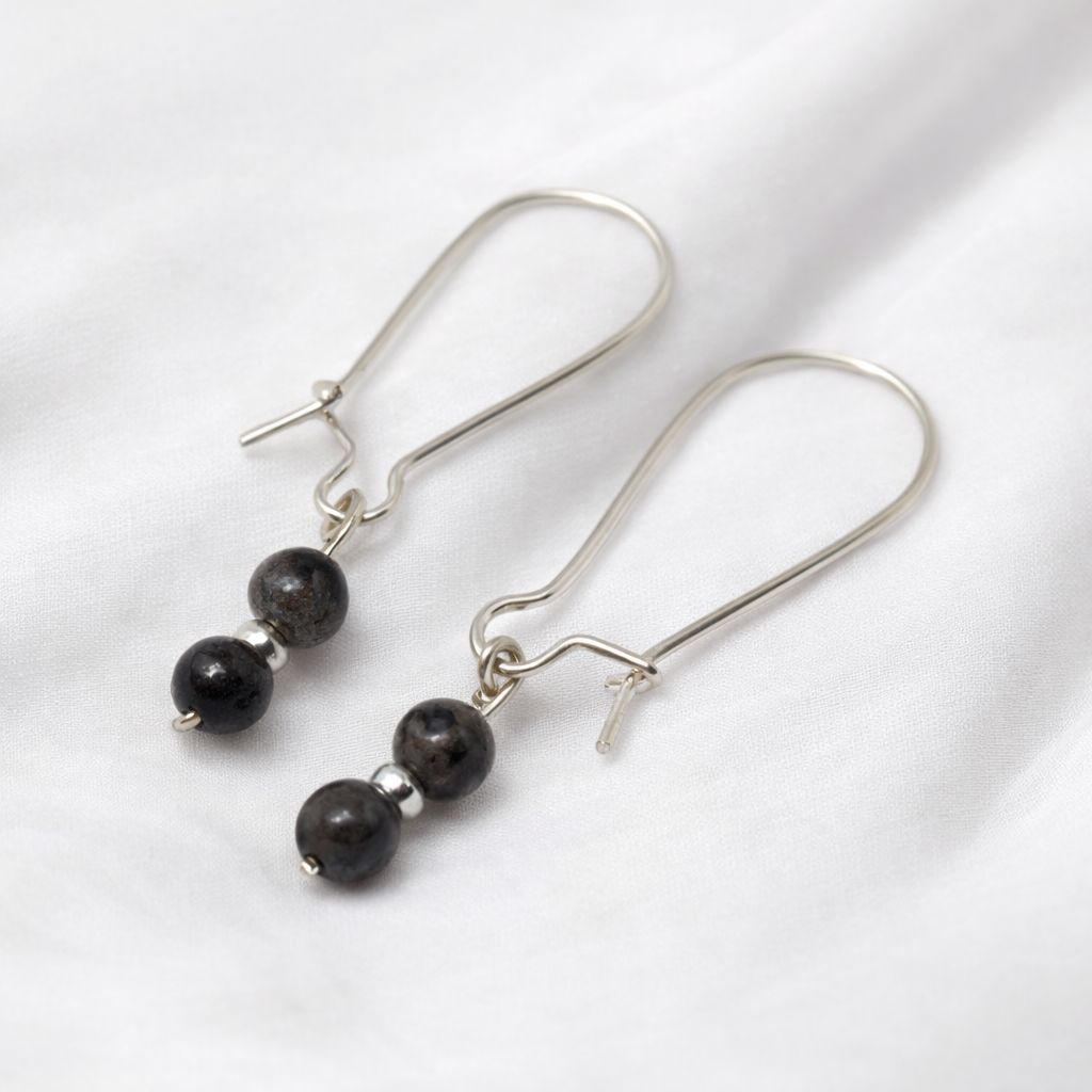 Kolczyki z szarymi agatami