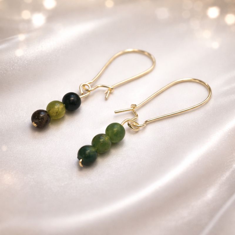 Kolczyki z agatem mszystym