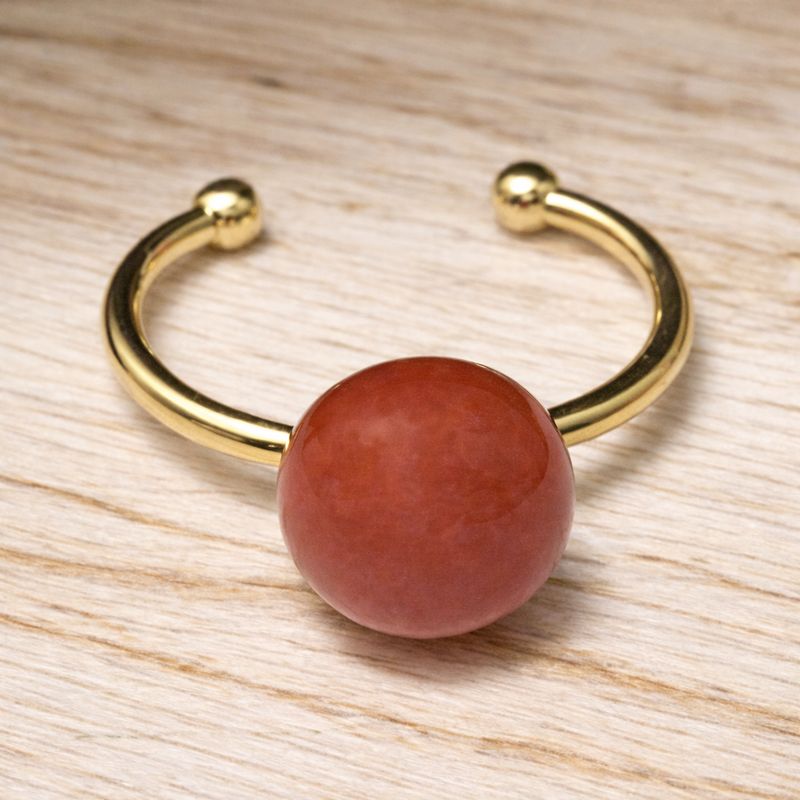 Pierścionek z kamieniem naturalnym karneolem