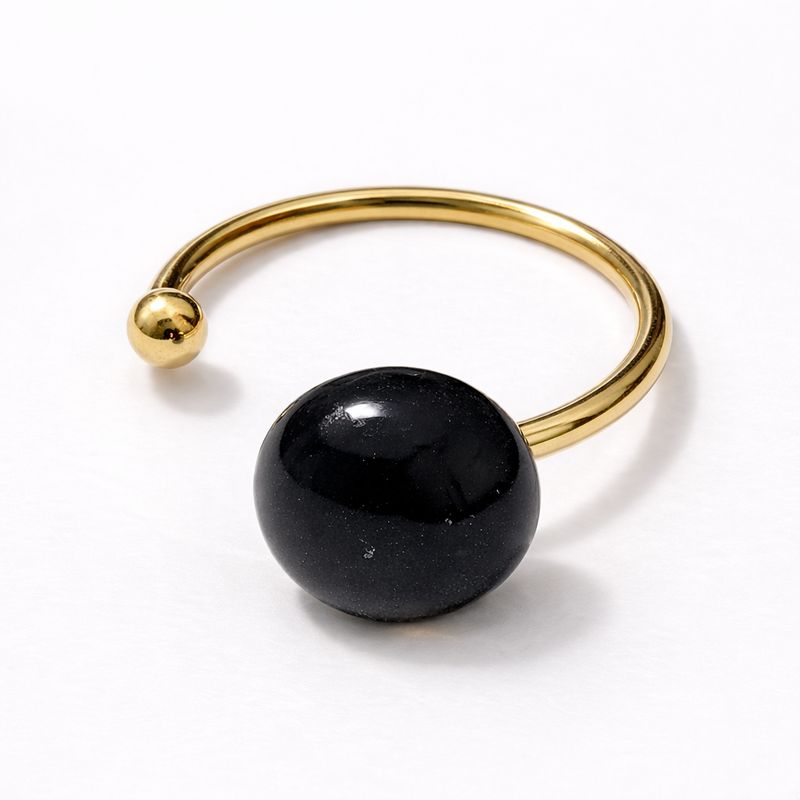 Pierścionek Juliette stali z czarnym onyksem