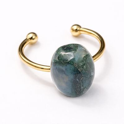 Pierścionek z agatem mszystym