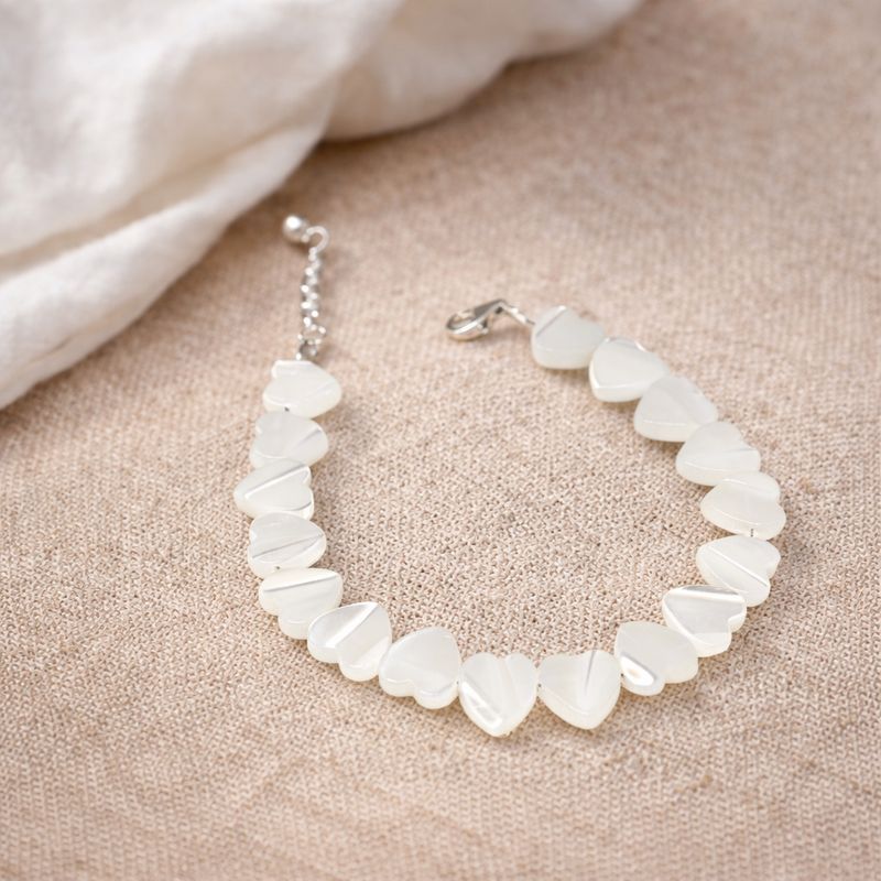 Bransoletka serca ze srebra z masy perłowej