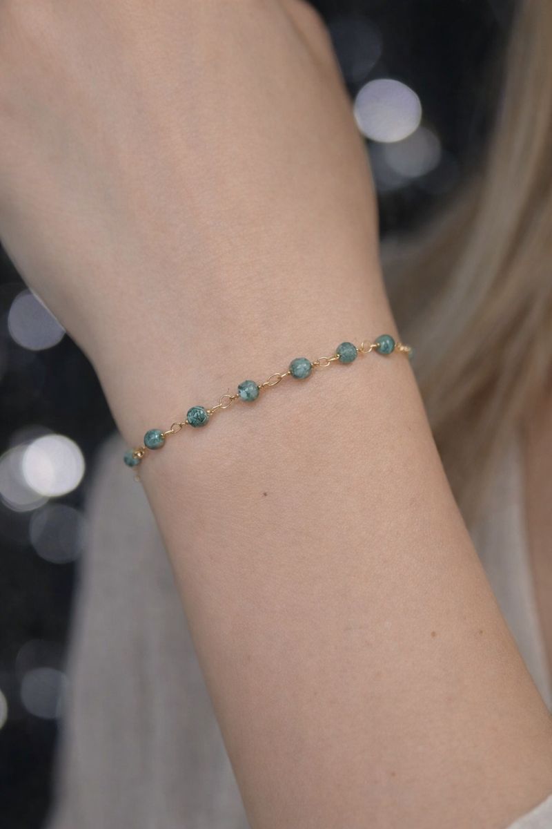 Pozłacana bransoletka z malachitem