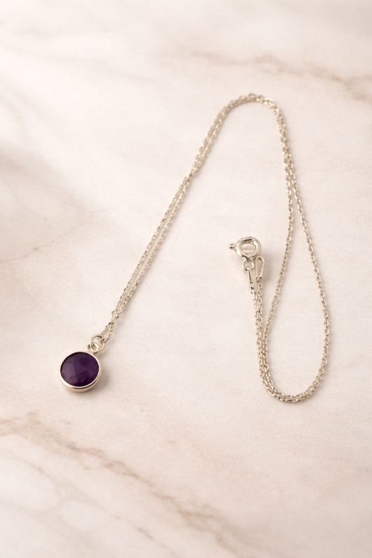 Naszyjnik srebrny z ametystem