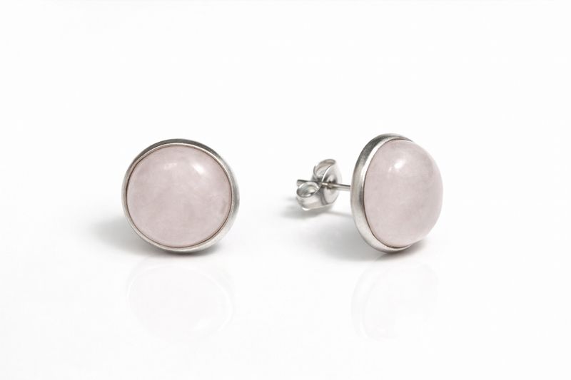 Kolczyki z kwarcem różowym