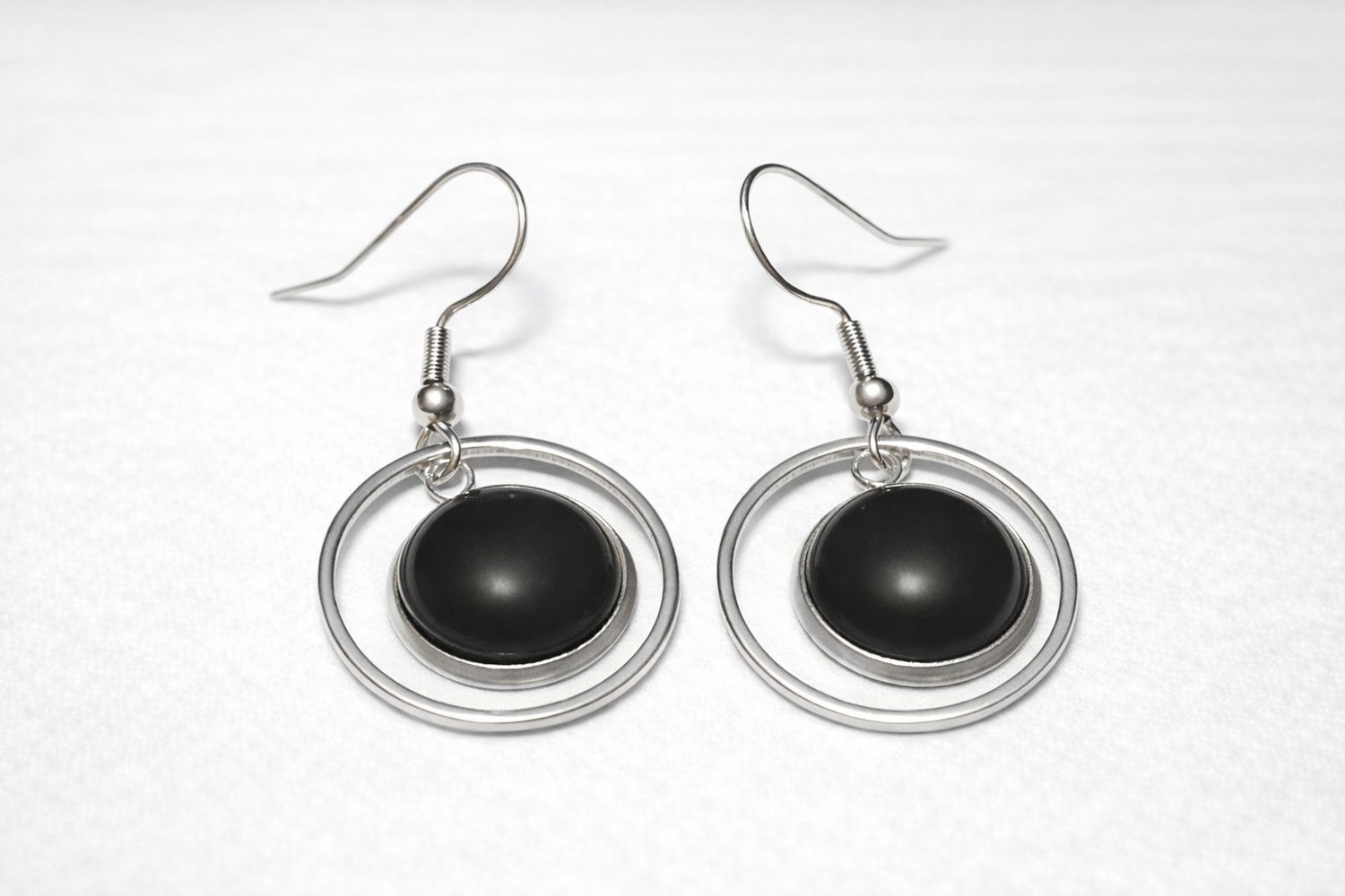 Kolczyki wiszące z czarnym onyksem