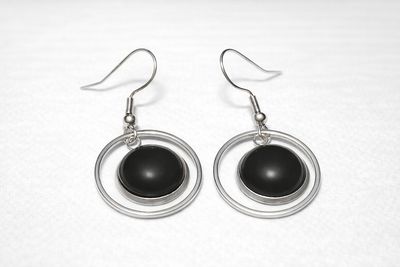 Kolczyki wiszące z czarnym onyksem