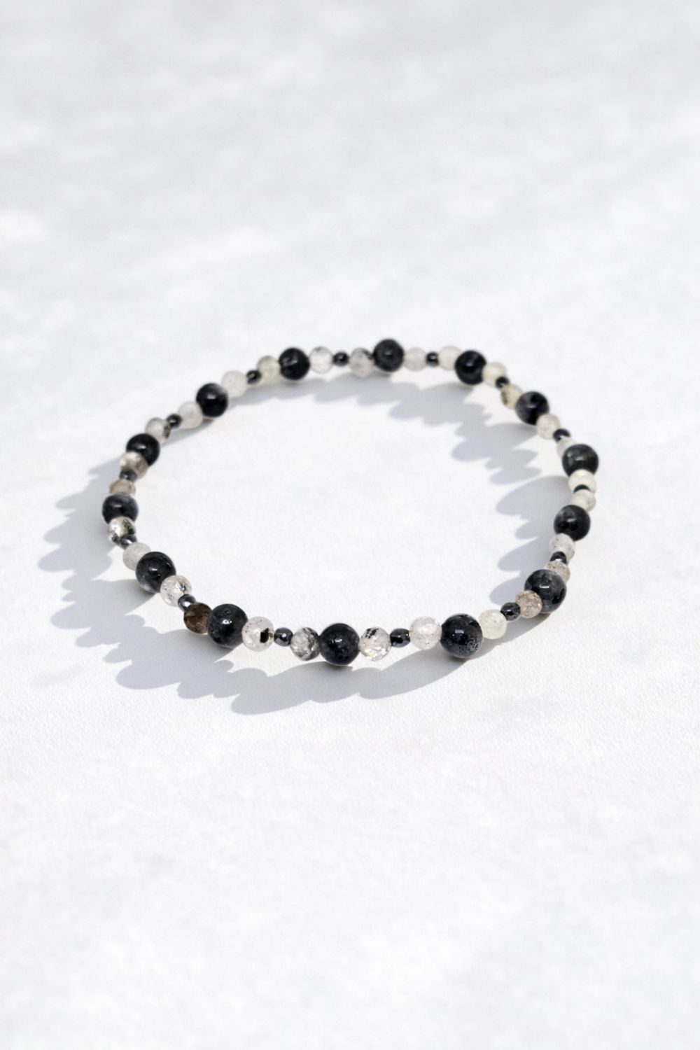 Bransoletka z labradorytem i hematytem