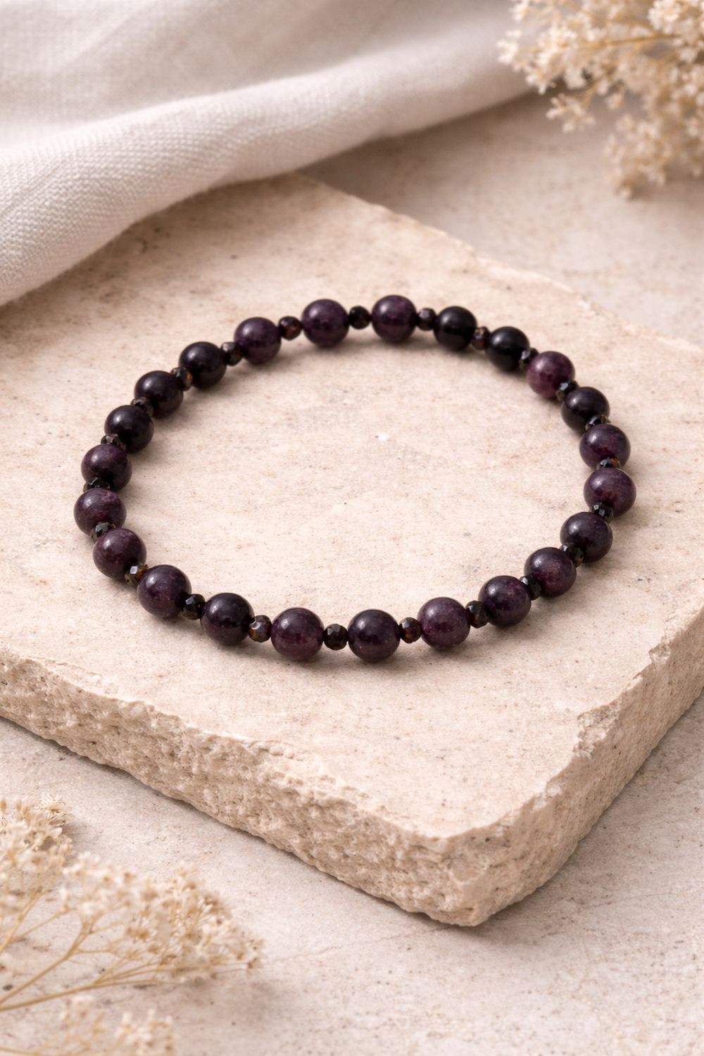 Bransoletka z jadeitem i granatem