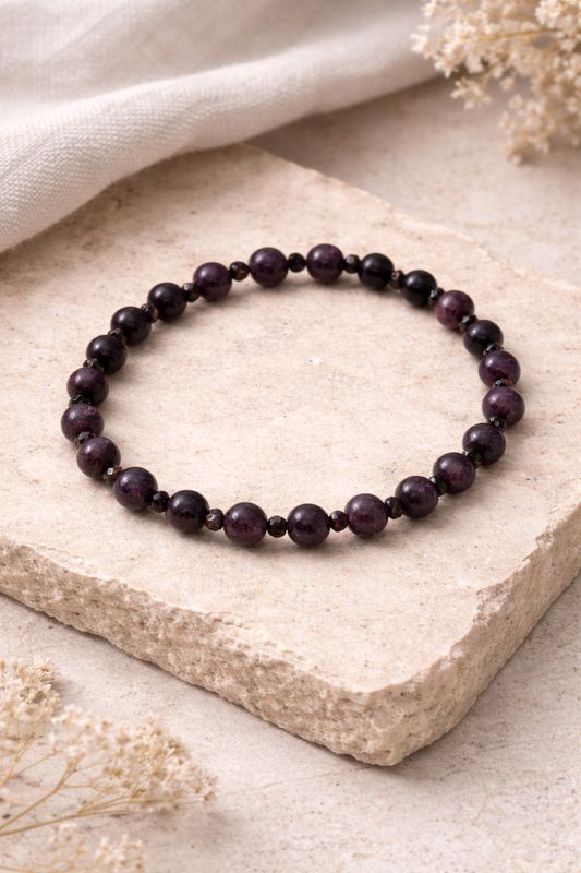 Bransoletka z jadeitem i granatem