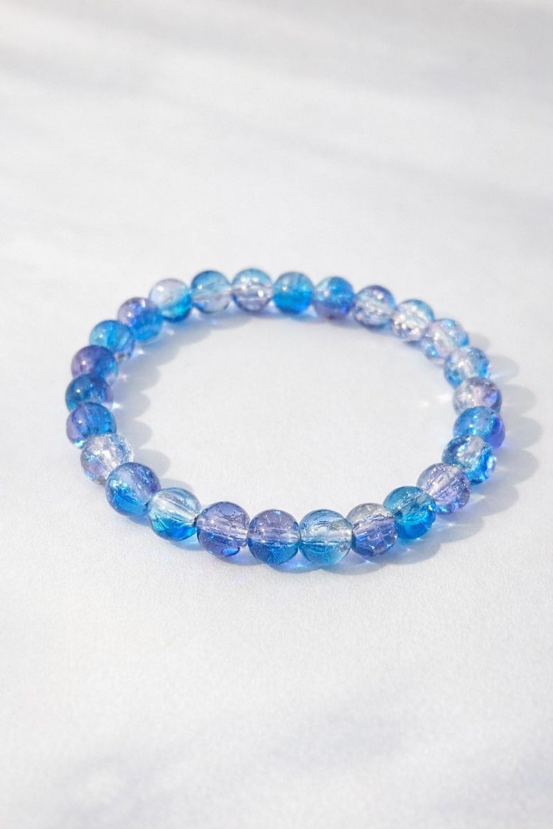 Szklana błękitna bransoletka