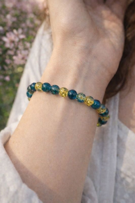 Szklana bransoletka w leśnych odcieniach